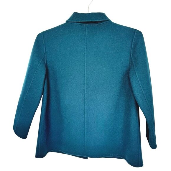 Talbots • Teal Wool Jacket Coat Blazer • Size 2 Petite • 3/4 Sleeve - Picture 4 of 13